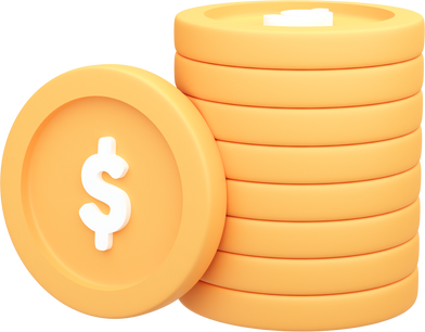 3D Golden Money Coins